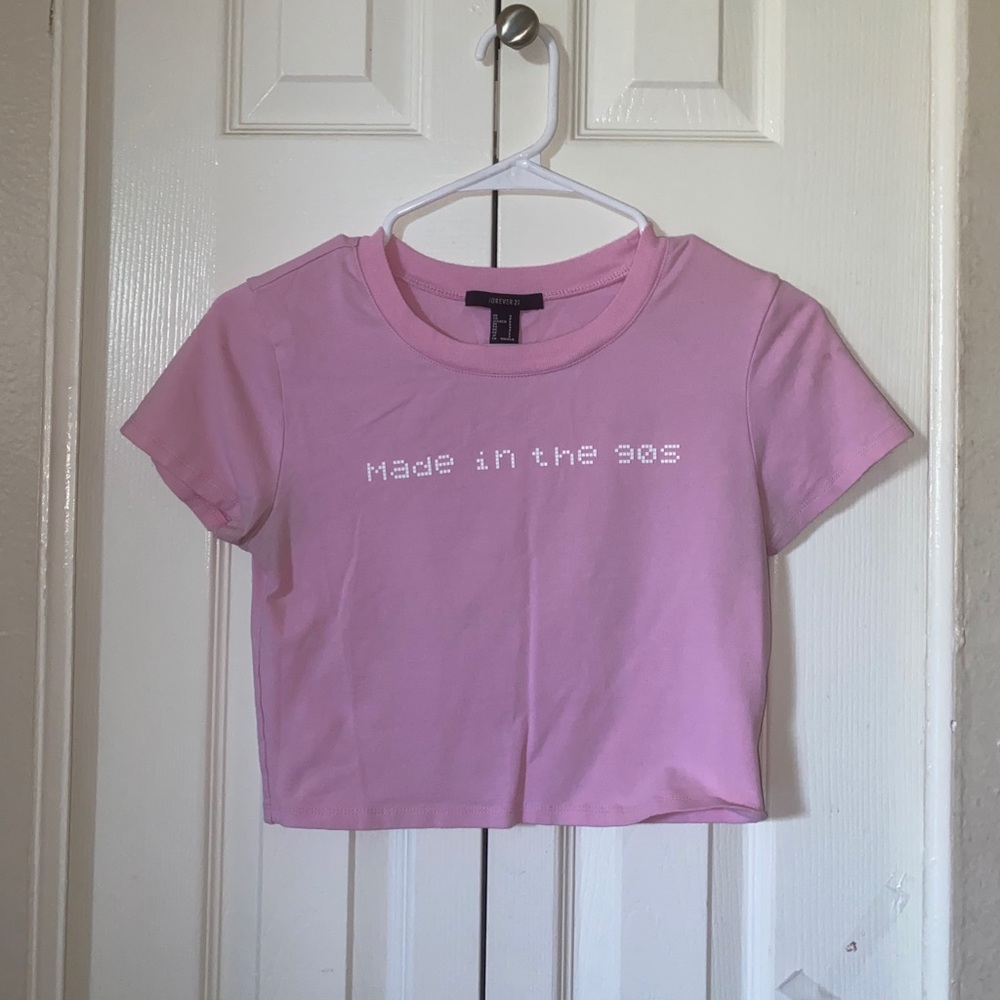pink crop top
